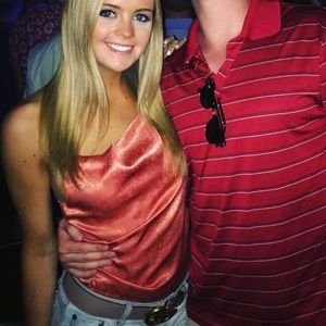 by the way. red top with chain straps!